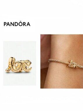 NEW Pandora Gold Love Charm 3D letters